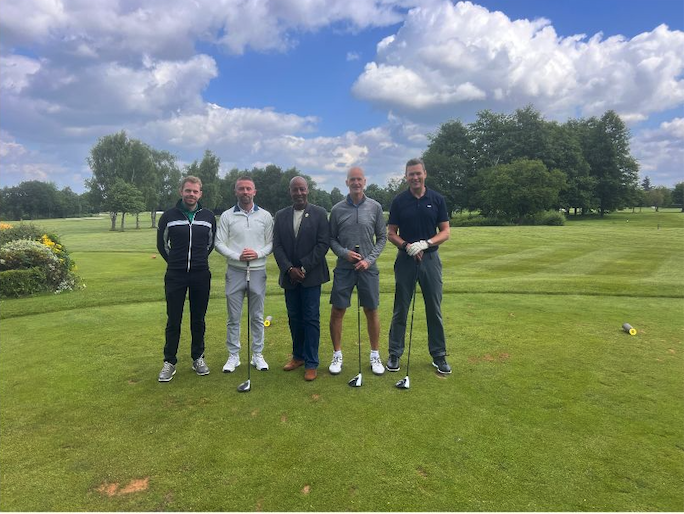 Pro Sport advisers, Gareth Griffiths, Andrew Lee, Tom Kennedy attending Professional Players Foundation golf day